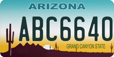 AZ license plate ABC6640