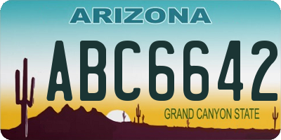 AZ license plate ABC6642