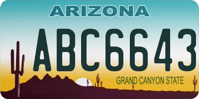 AZ license plate ABC6643