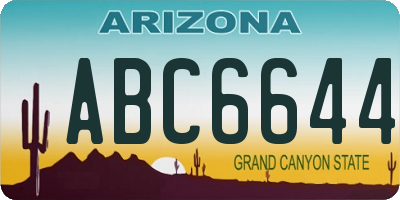 AZ license plate ABC6644