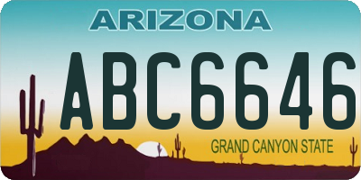 AZ license plate ABC6646