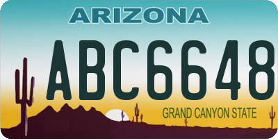 AZ license plate ABC6648