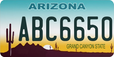 AZ license plate ABC6650
