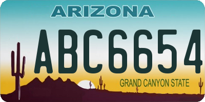 AZ license plate ABC6654