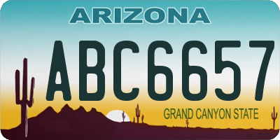 AZ license plate ABC6657