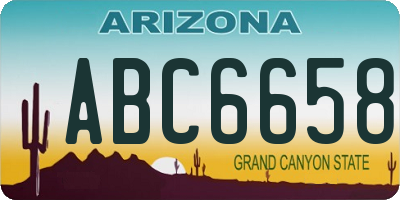 AZ license plate ABC6658