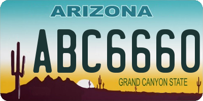 AZ license plate ABC6660