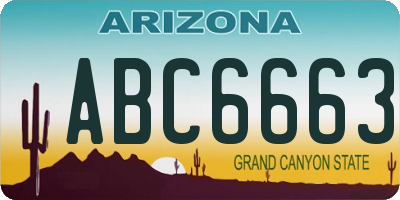 AZ license plate ABC6663