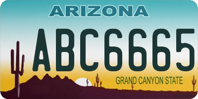 AZ license plate ABC6665
