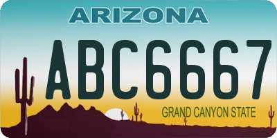 AZ license plate ABC6667