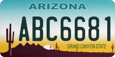 AZ license plate ABC6681