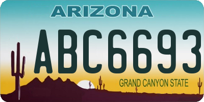 AZ license plate ABC6693