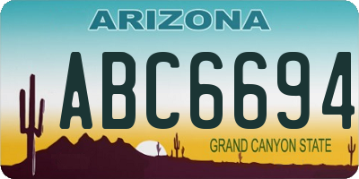 AZ license plate ABC6694