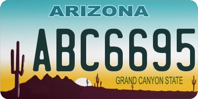 AZ license plate ABC6695