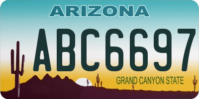 AZ license plate ABC6697