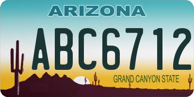 AZ license plate ABC6712