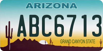 AZ license plate ABC6713