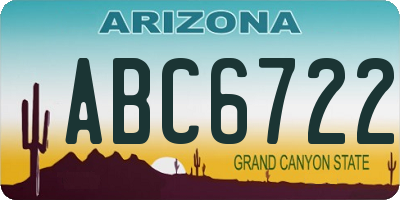 AZ license plate ABC6722
