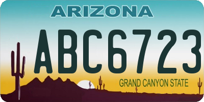 AZ license plate ABC6723