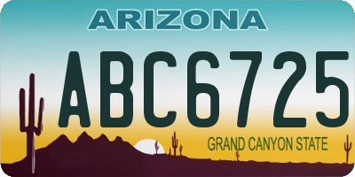 AZ license plate ABC6725