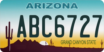 AZ license plate ABC6727
