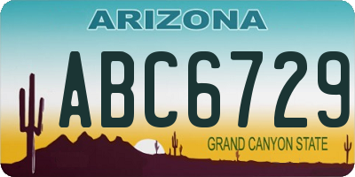 AZ license plate ABC6729