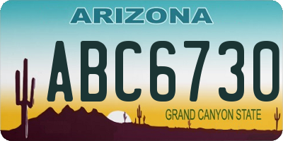 AZ license plate ABC6730