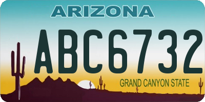 AZ license plate ABC6732