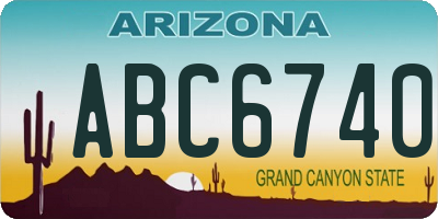 AZ license plate ABC6740