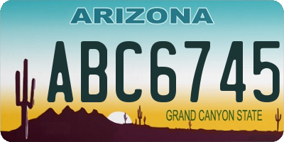 AZ license plate ABC6745