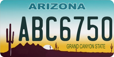 AZ license plate ABC6750