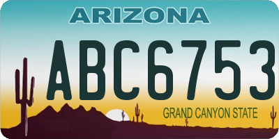 AZ license plate ABC6753