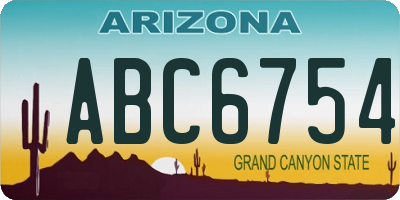AZ license plate ABC6754