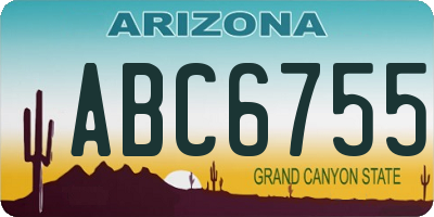 AZ license plate ABC6755