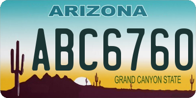 AZ license plate ABC6760