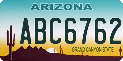 AZ license plate ABC6762