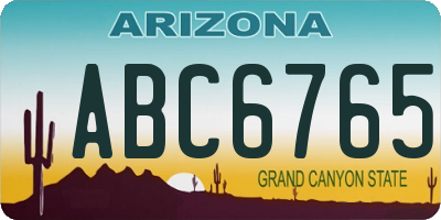 AZ license plate ABC6765