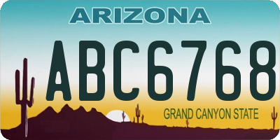 AZ license plate ABC6768