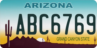 AZ license plate ABC6769