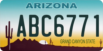 AZ license plate ABC6771