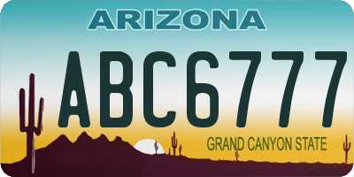 AZ license plate ABC6777