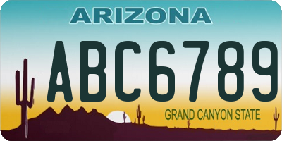 AZ license plate ABC6789