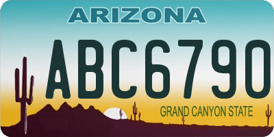 AZ license plate ABC6790