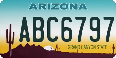 AZ license plate ABC6797