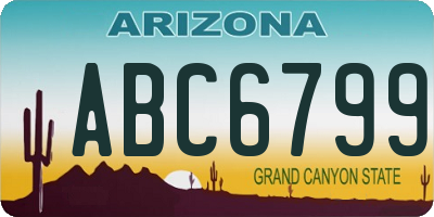 AZ license plate ABC6799