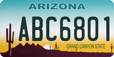 AZ license plate ABC6801