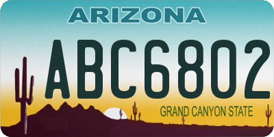 AZ license plate ABC6802