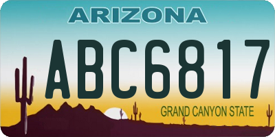 AZ license plate ABC6817
