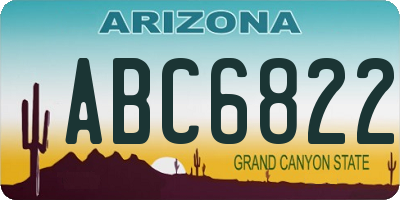AZ license plate ABC6822