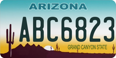 AZ license plate ABC6823